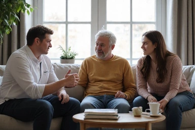 Couple discussing sexual health